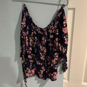 Strapless floral top